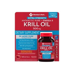 Member's Mark Extra-Strength Antarctic Pure Omega-3 Krill Oil, 500 mg