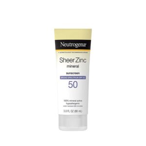 NEUTROGENA SHEER ZINC MINERAL FACE SUNSCREEN LOTION WITH BROAD SPECTRUM SPF 50 – 88ML