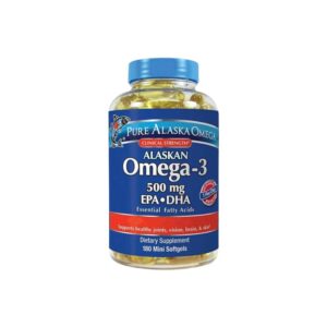 Pure Alaska Omega-3 500 mg. EPA+DHA, 180 Softgels